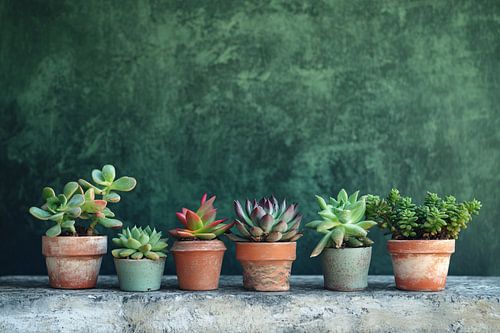 Succulenten in rustieke potten