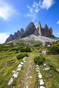 Tre Cime der Drei Zinnen in den Dolomiten Italien