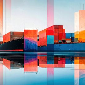 Container logistiek-01 van Rautenberg Digital Art Maritim