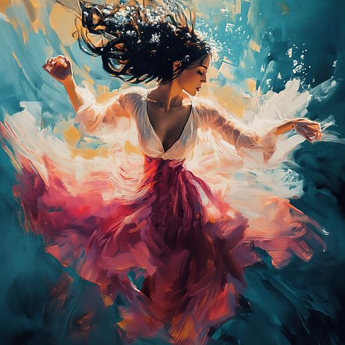 Dancing underwater flame