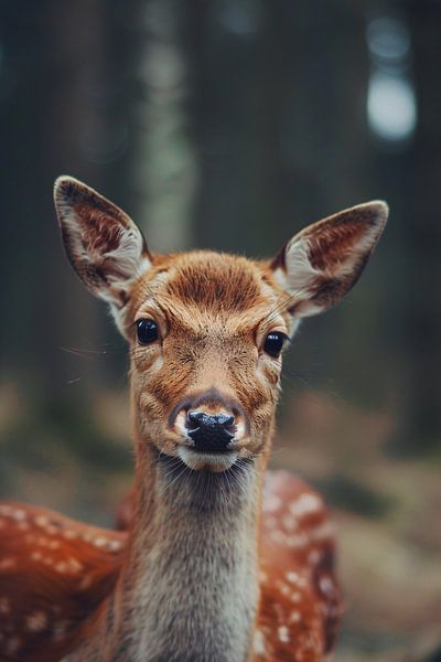 Jeune cerf dans une forêt ensoleillée par Imperial Art House