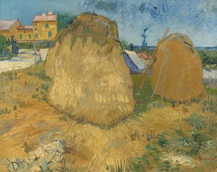 Wheat stacks in Provence, Vincent van Gogh by Masterful Masters