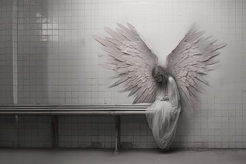 A Lost Prayer in the Metro - Angel in Silence by Karina Brouwer