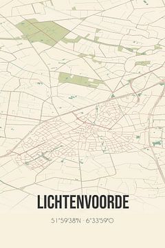 Vieille carte de Lichtenvoorde (Gelderland) sur Rezona