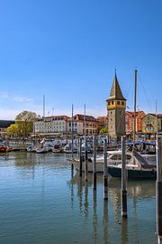 Harbour view in Lindau on Lake Constance with the Mang Tower by Photoart-Naegele