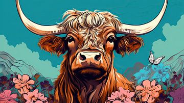L'élégance des contrastes : le majestueux Highland Cattle en fusion urbaine sur Peter Balan