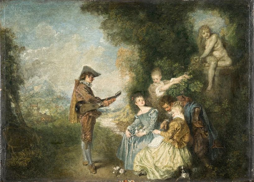 Die Liebesstunde, Antoine Watteau von Meisterhafte Meister