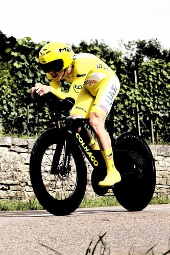 Tadej Pogacar yellow fresco straight