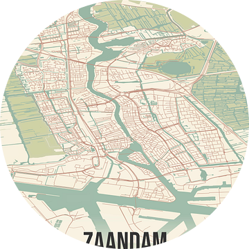 Vintage landkaart van Zaandam (Noord-Holland) van Rezona