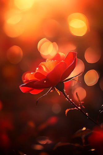 Luminous rose in the sunlight by Poster Art Shop