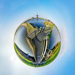 Tiny planet Molen Het Noorden - Texel  van Texel360Fotografie Richard Heerschap