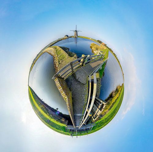 Tiny planet Molen Het Noorden - Texel 