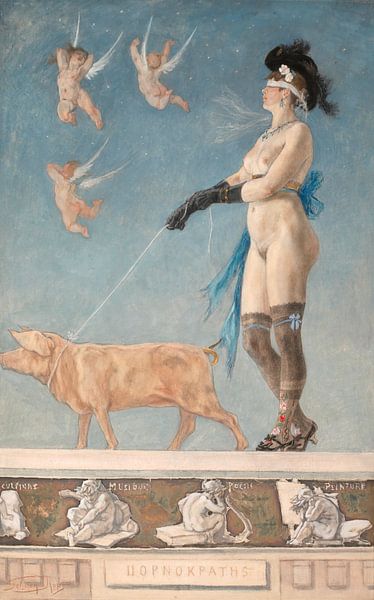 Pornokrates, Felicien ROPS (Namur 1833 - Corbeil 1898) 1878 by Atelier Liesjes