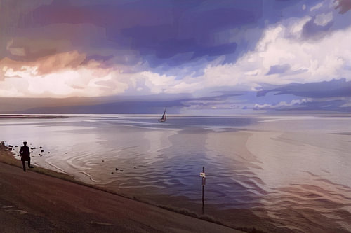 Texel und das Wattenmeer als Fotogemälde