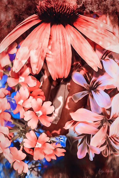 Lady with Coneflower by Helga Blanke