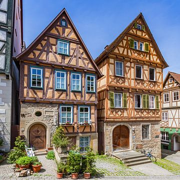 Vakwerkhuizen in Marbach am Neckar – Zwabische oude binnenstadarchitectuur van Jürgen Haug