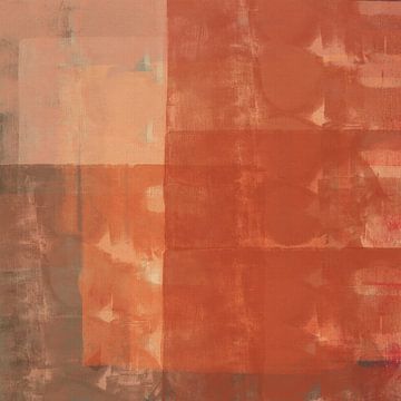 Peinture abstraite minimaliste mixte en terre cuite sur Art minimaliste abstrait