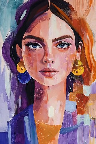 Modernes abstraktes Porträt einer Frau