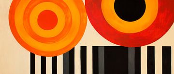 Abstracte cirkels in warme kleuren van Poster Art Shop