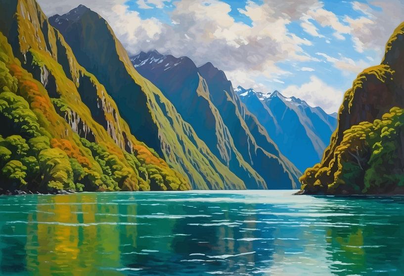 Nieuw-Zeeland Landschap Milford Sound van MIROKKU