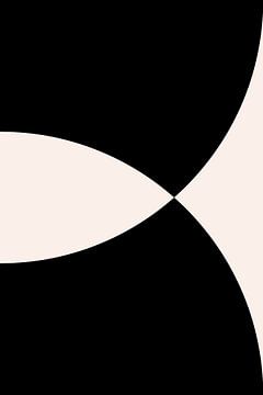 Zwart-wit minimalistische geometrische poster met cirkels 3 van Dina Dankers