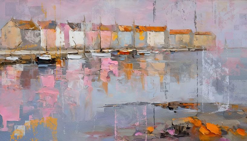 Maisons portuaires aux toits orangés par Emiel de Lange