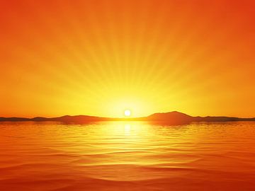 ein wunderschöner goldener Sonnenuntergang am Meer