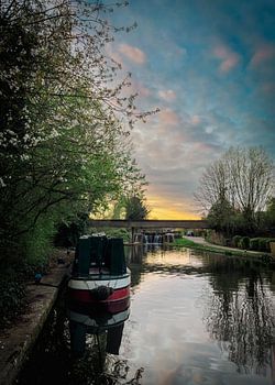 Coucher de soleil à Watford sur le Grand Union Canal