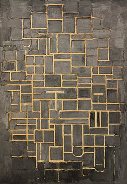 Piet Mondriaan Compositie IV in nieuw jasje Nr. 1 van Kjubik