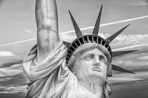 NEW YORK CITY Vrijheidsbeeld in detail | Monochroom