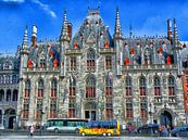 Historische stadhuis van Brugge Belgie van Jessica Berendsen thumbnail