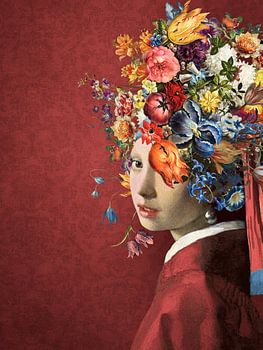Meisje met de Parel - the Flowers on Red Edition