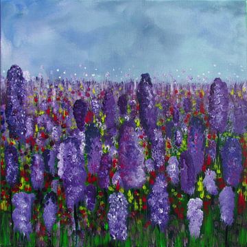 Painting Lavender Field by Patricia Piotrak