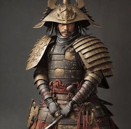 Samurai in his armour in the style of the 19th century. by Brian Morgan