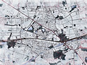 Karte von Garbsen im stil 'White winter'
