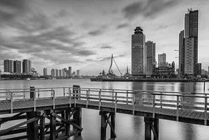 Kop van Zuid Rotterdam in Schwarz-Weiß