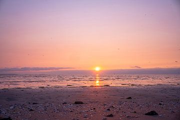 texelse zonsondergang aan waddenzee, texel van John Ozguc