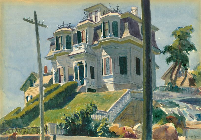 Wrapped Canvas Wall Art - Edward Hopper 'Summer Evening' Wall Art for Living Room, Bedroom, or Office Décor - 24x32