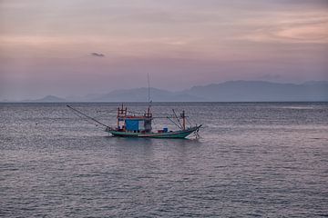 Aziatische vissersboten van Bernd Hartner