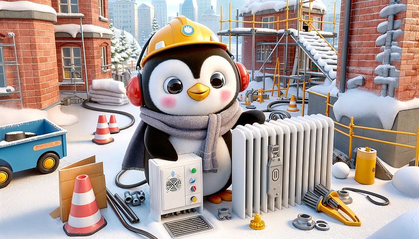 Penguin heating technician masters winter use by artefacti