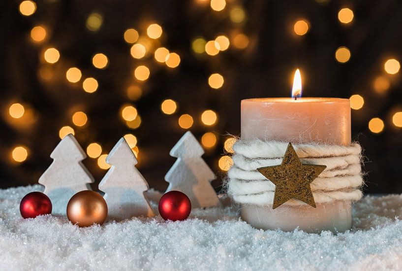 Advent and Christmas time with candle flame by Alex Winter