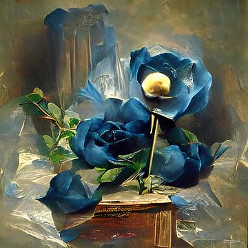 blauwe roos van Gelissen Artworks