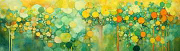 Abstract Groen en Geel | Groen en Geel abstract werk van Abstract Schilderij