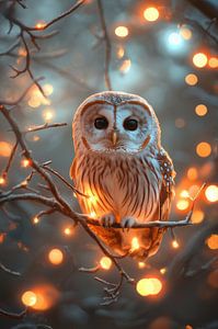Magische Eule - Winterlicht in der Nacht