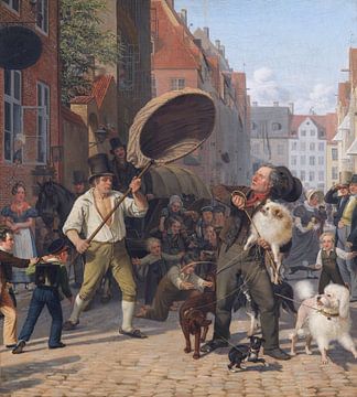 Wilhelm Marstrand, Een straatbeeld in de hondendagen 1832 van Atelier Liesjes
