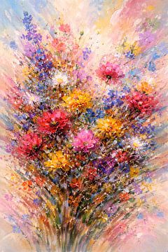 Flowers in vibrant pastel colours by Claudia Gründler