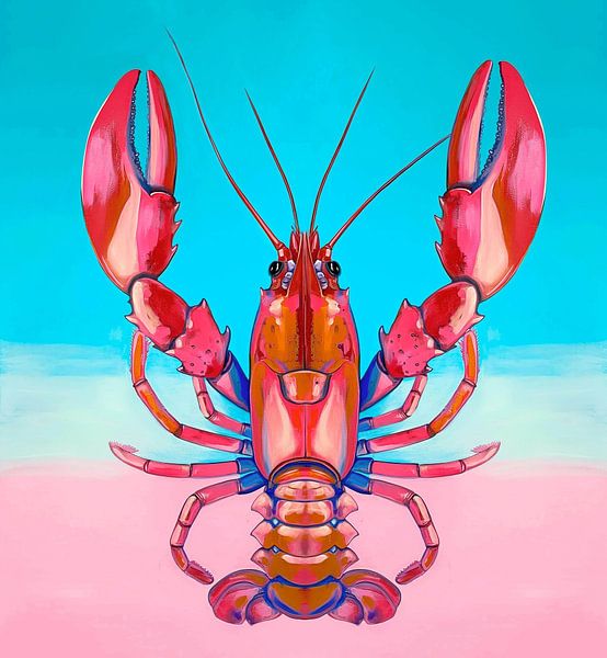 Powerful Claws: A Cancer against Sky Blue by Color Square