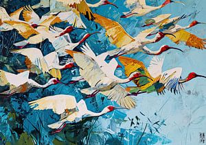 Malerei Kräne