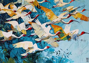Painting Cranes by Kunst Kriebels