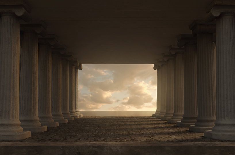 Greek hall with Ionic columns by Besa Art